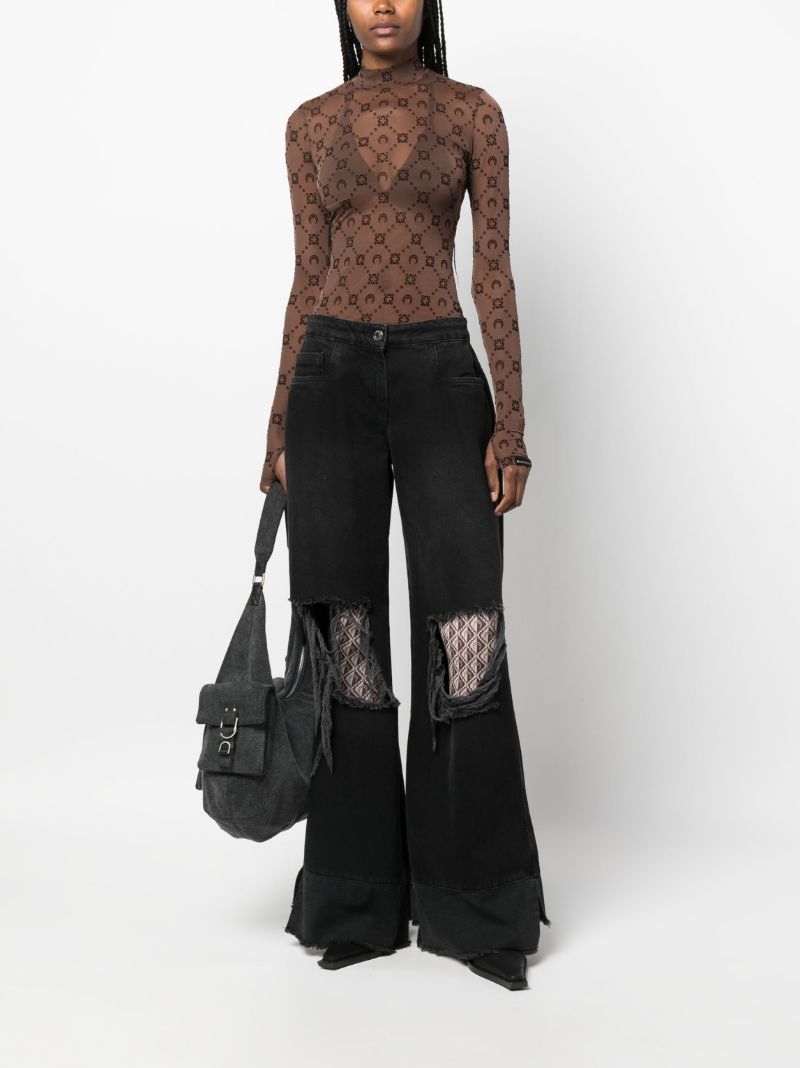 Brown Regenerated Moonogram Mesh T-shirt