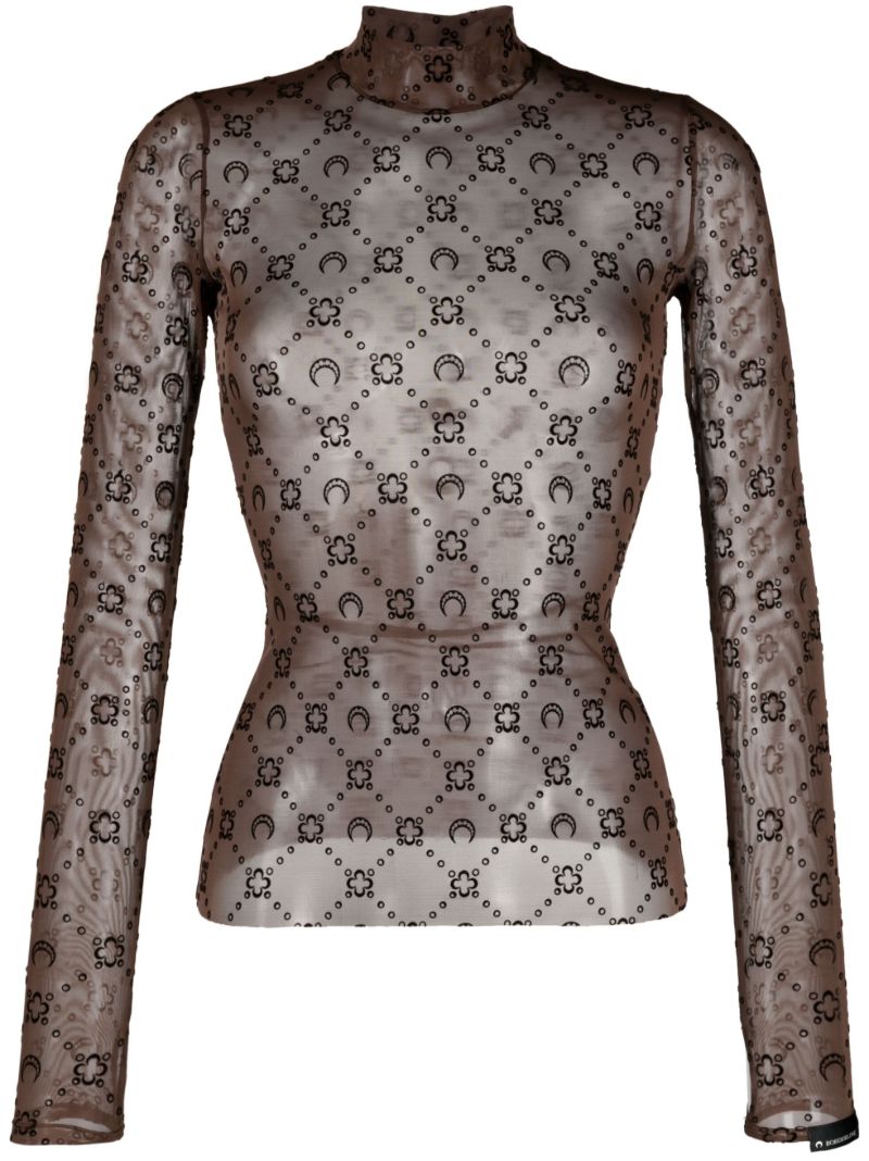 Brown Regenerated Moonogram Mesh T-shirt