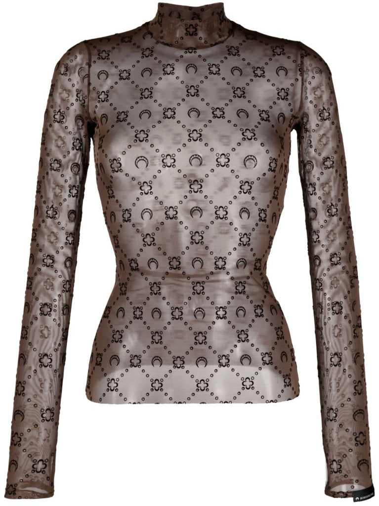 Brown Regenerated Moonogram Mesh T-shirt