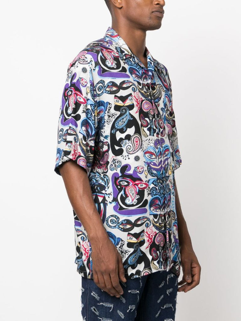 Grey Paisley-print Shirt