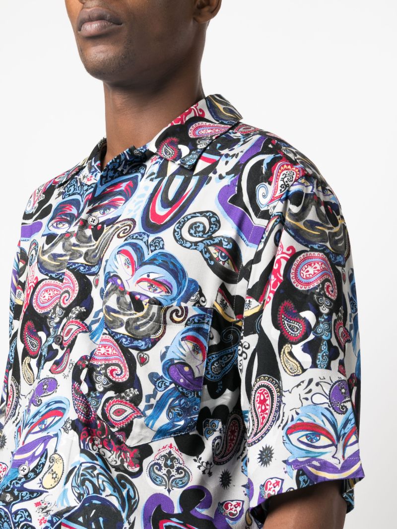 Grey Paisley-print Shirt