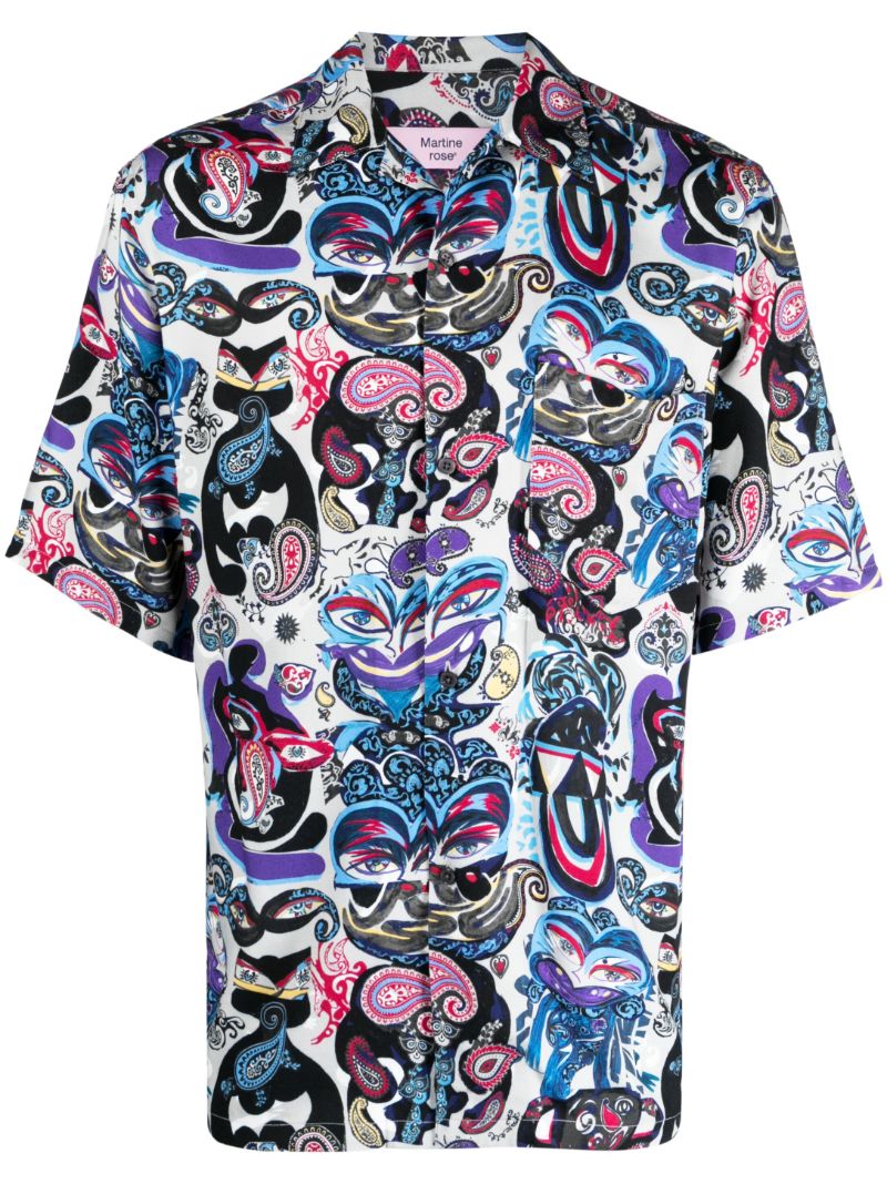 Grey Paisley-print Shirt