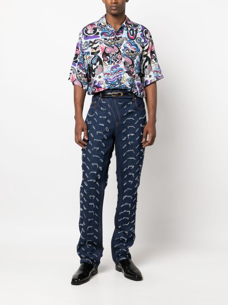 Grey Paisley-print Shirt