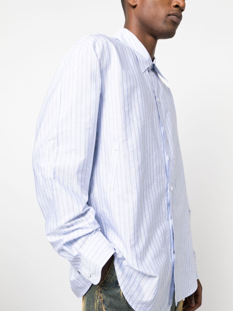 Blue Striped Wrap Cotton Shirt