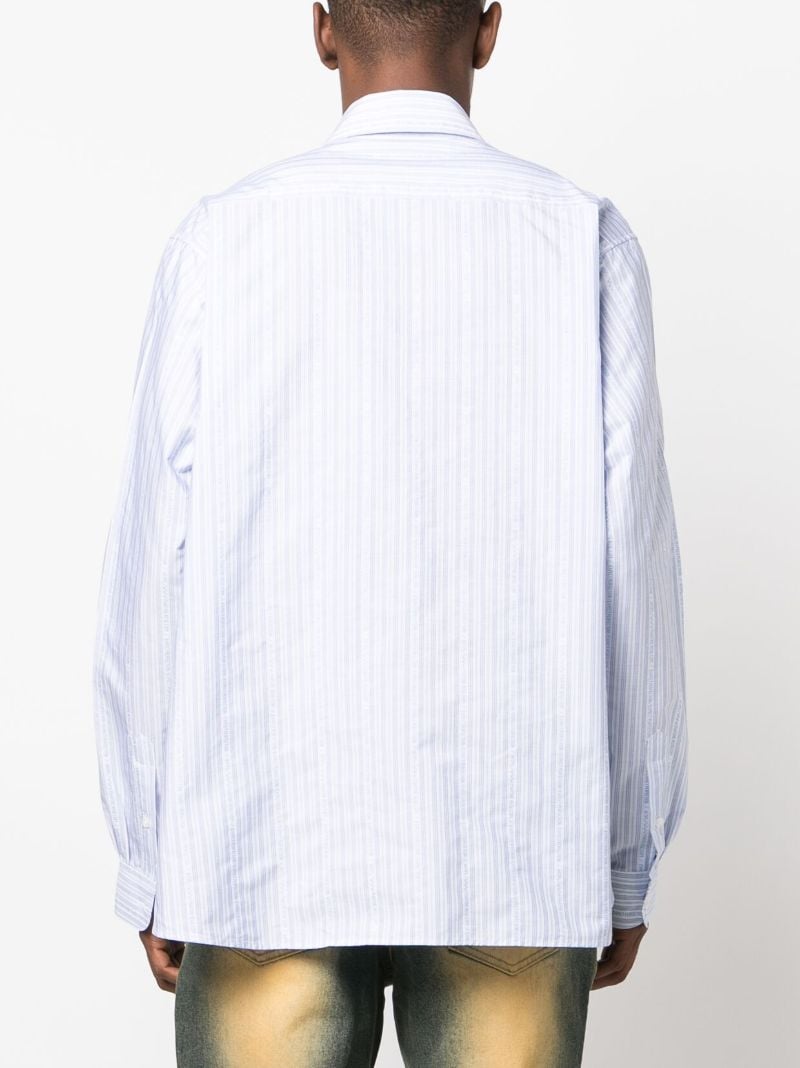 Blue Striped Wrap Cotton Shirt