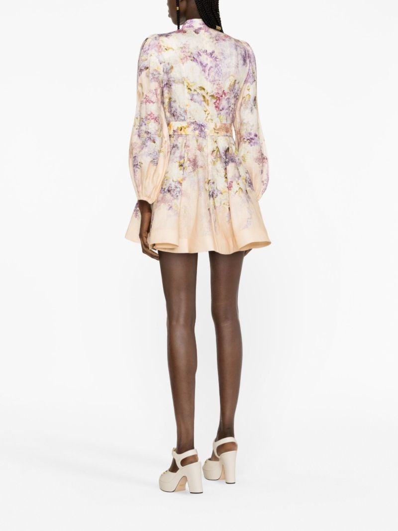 Pink Lyrical Floral-print Mini Dress