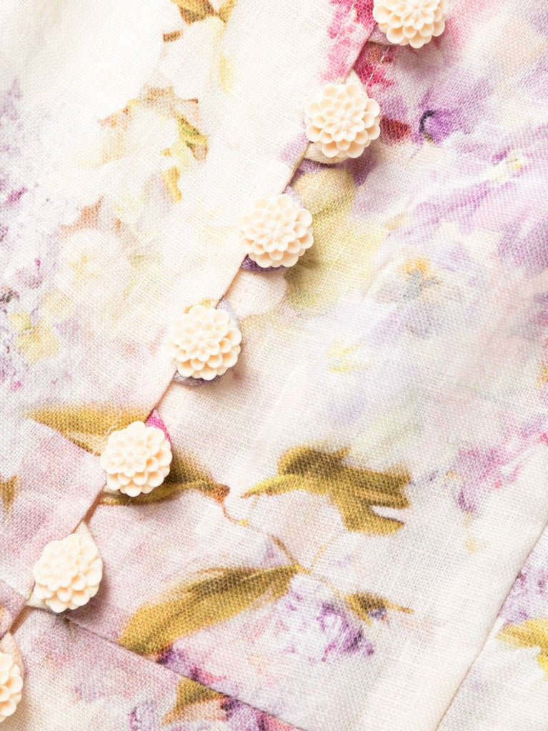 Pink Lyrical Floral-print Mini Dress