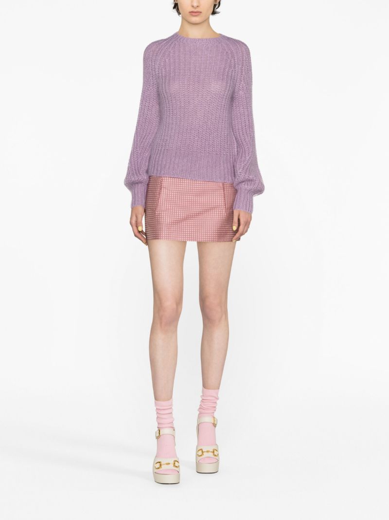 Purple Luminosity Ribbed-knit Sweater