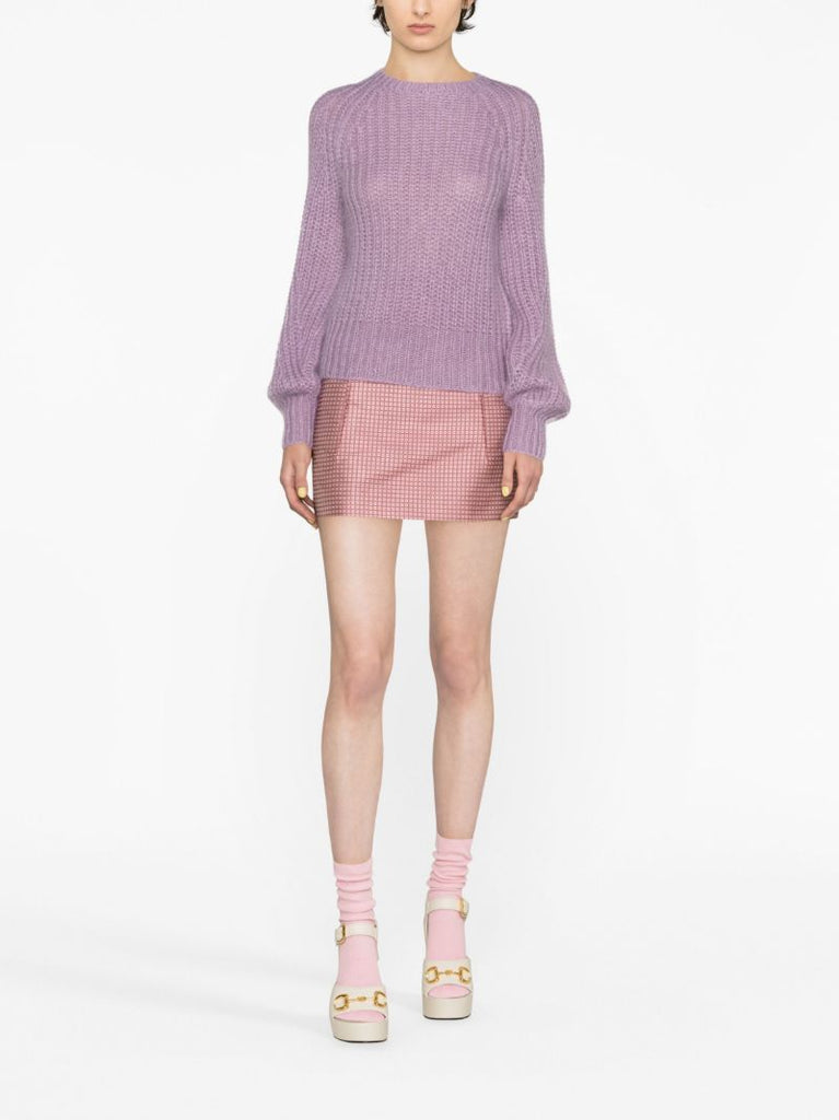 Purple Luminosity Ribbed-knit Sweater
