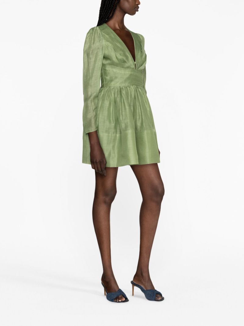 Green Lyrical Cross Over Mini Dress