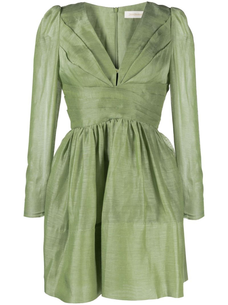 Green Lyrical Cross Over Mini Dress
