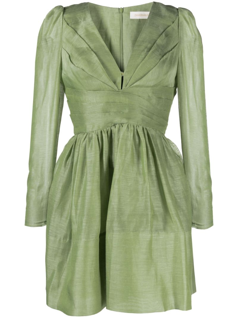 Green Lyrical Cross Over Mini Dress