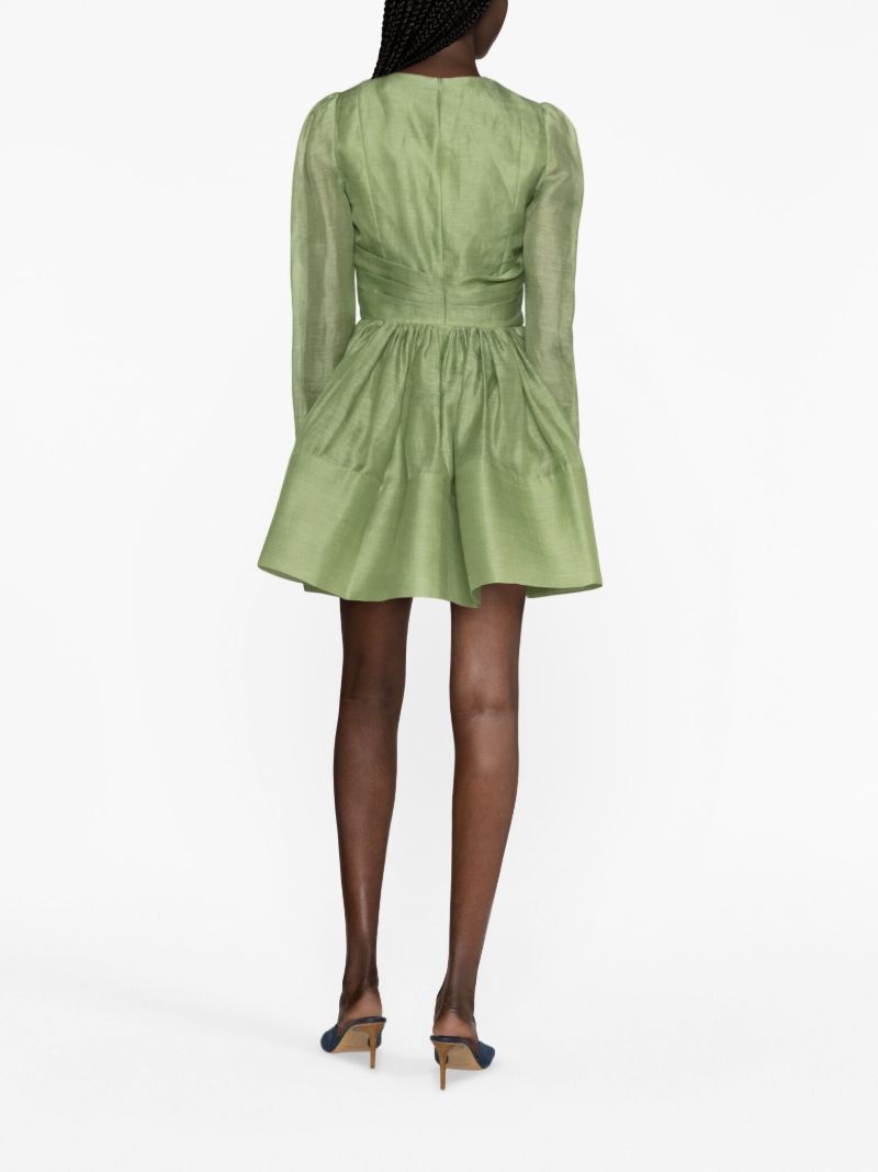 Green Lyrical Cross Over Mini Dress