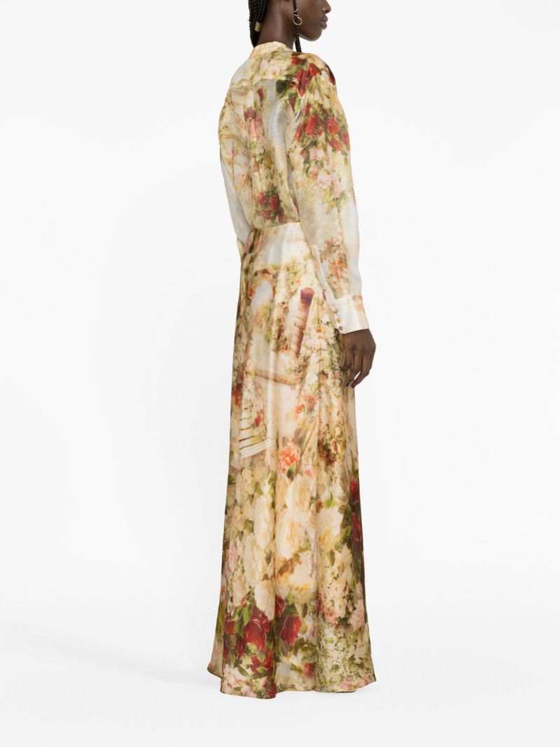 Neutral Luminosity Floral Print Shirt