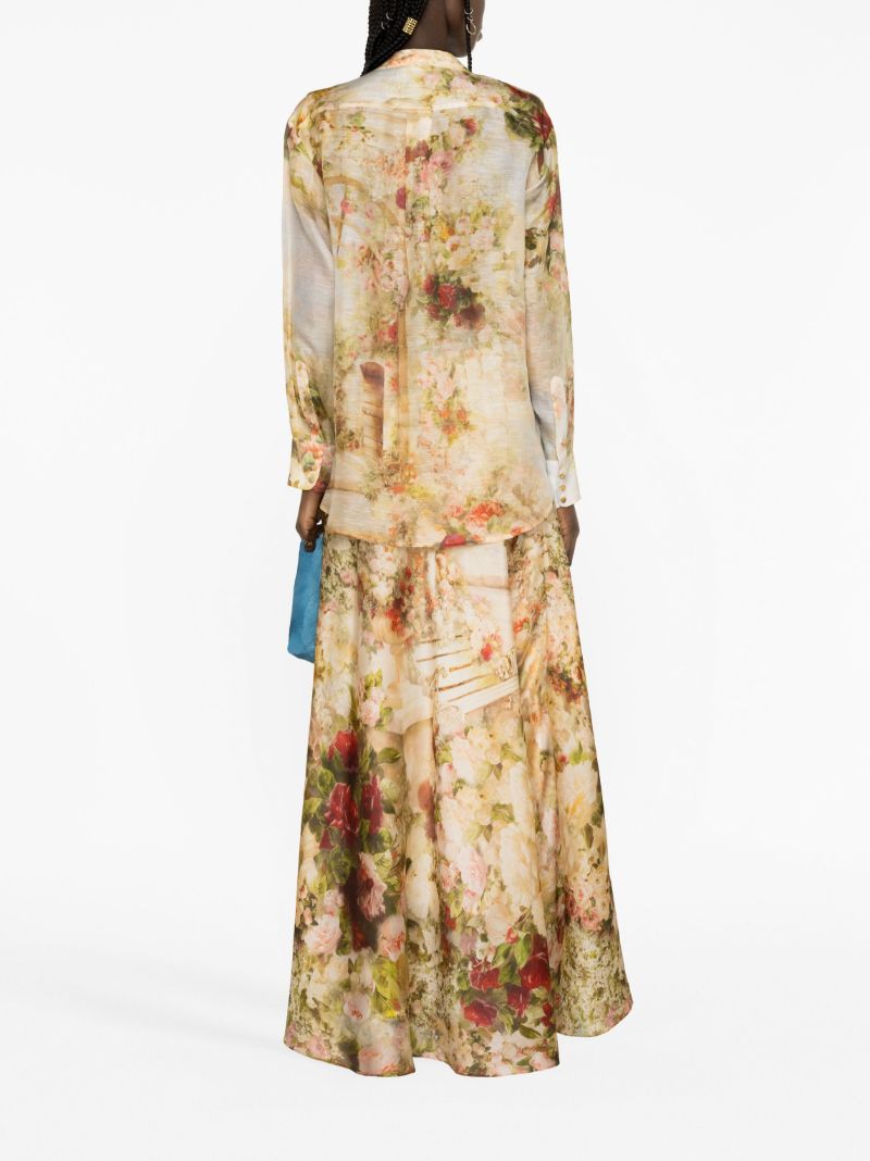 Neutral Luminosity Floral Print Shirt