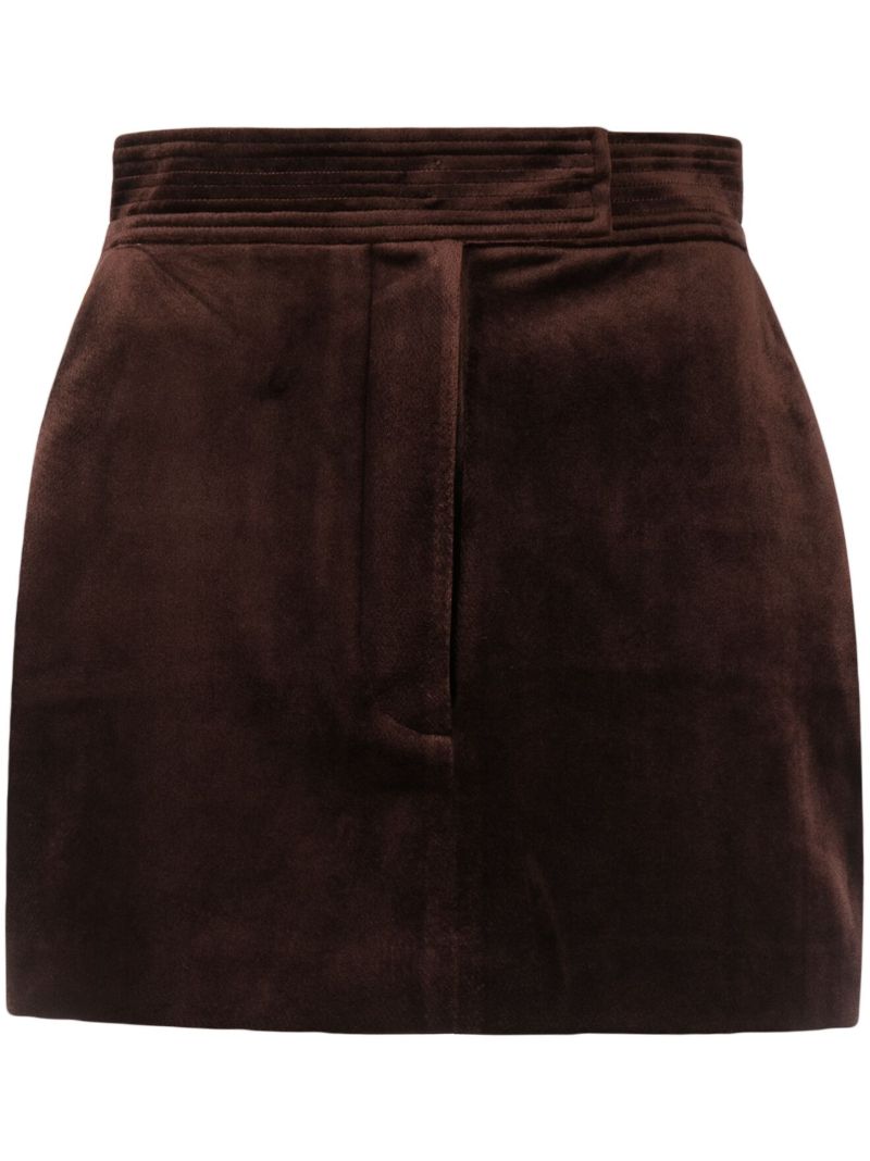 Brown Soane Velvet Mini Skirt