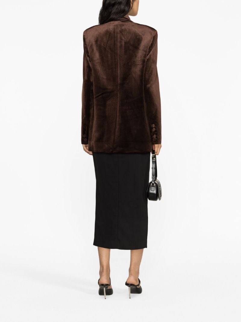 Brown Barlow Single-breasted Velvet Blazer