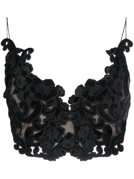 Black Sensory Velvet Lace Bodice