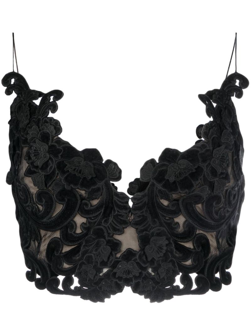Black Sensory Velvet Lace Bodice