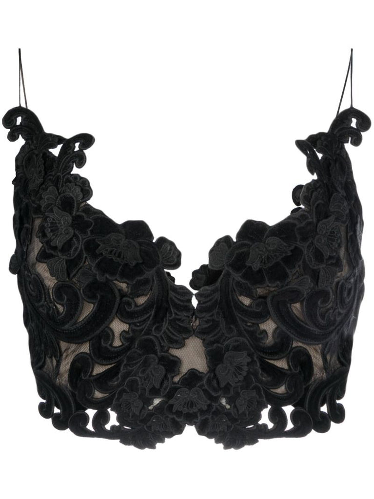Black Sensory Velvet Lace Bodice