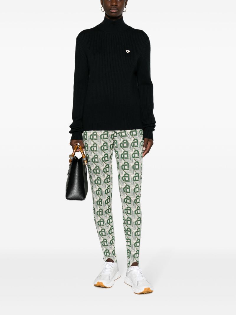 Green Heart Monogramme Tailored Trousers