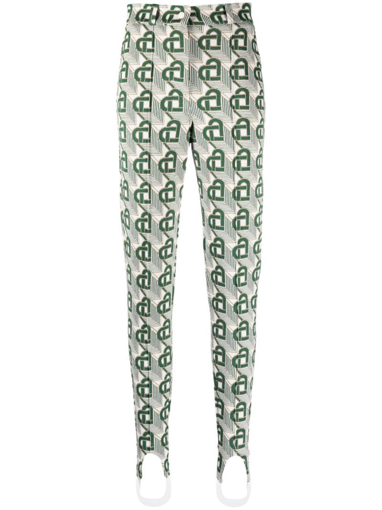Green Heart Monogramme Tailored Trousers