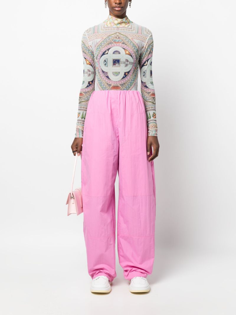 Blue Le Labyrinthe-print Mesh Top