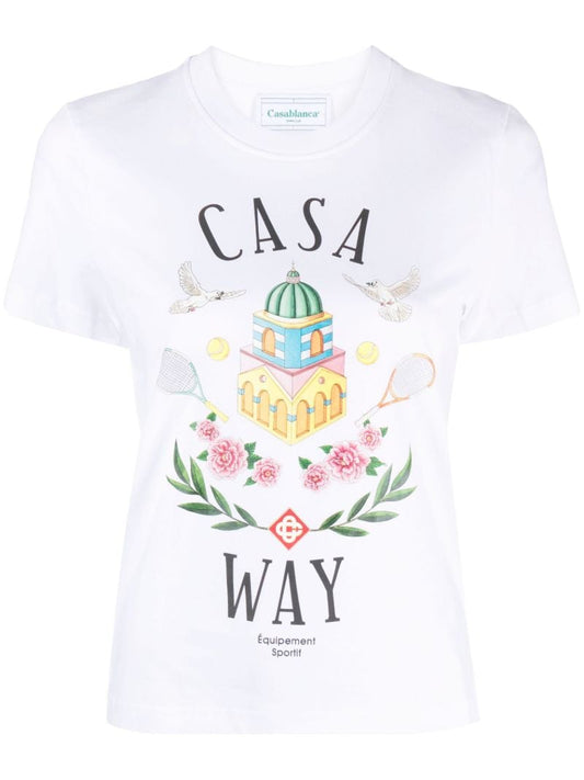 White Casa Way Organic-cotton T-shirt