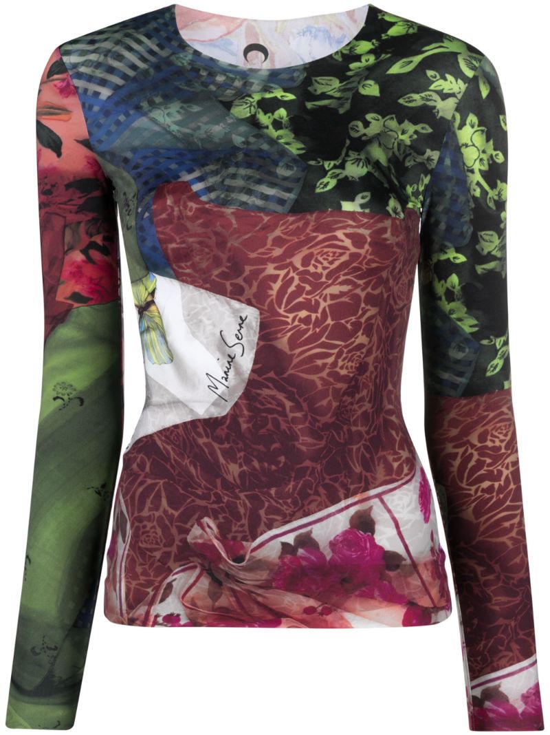 Red Scarves-print Top