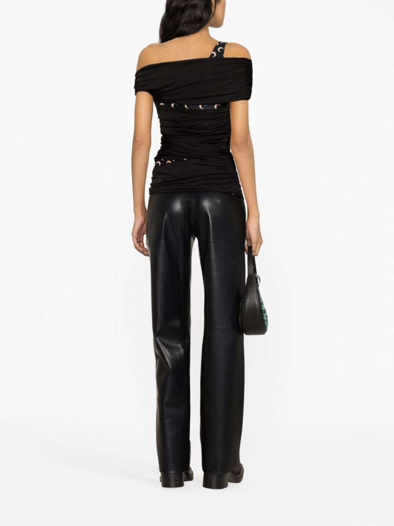 Black Crescent Moon Off-the-shoulder Top