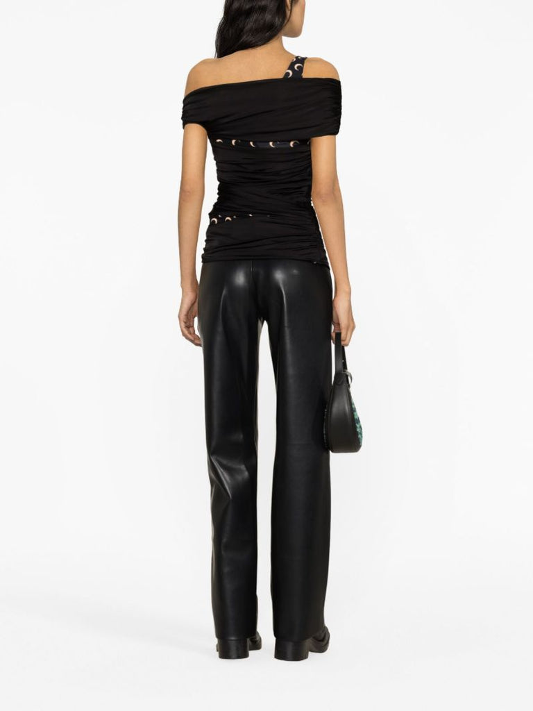 Black Crescent Moon Off-the-shoulder Top