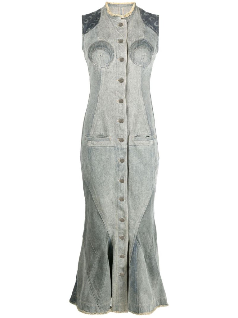 Blue Regenerated Denim Maxi Dress