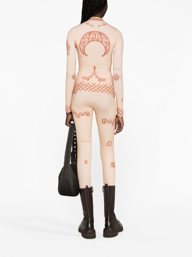 Neutral Henna-print Leggings