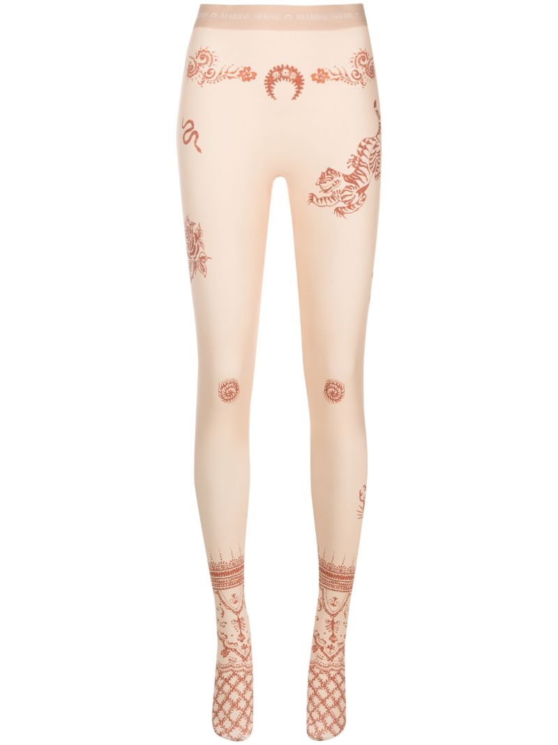Neutral Henna-print Leggings