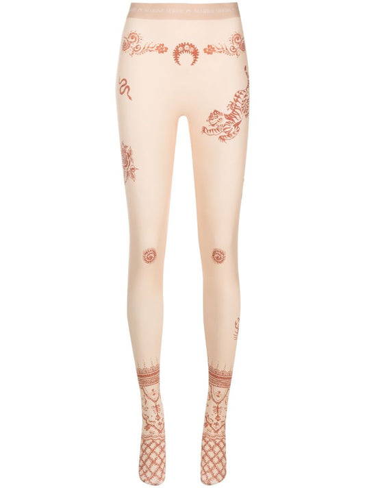 Neutral Henna-print Leggings
