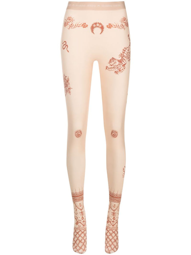 Neutral Henna-print Leggings