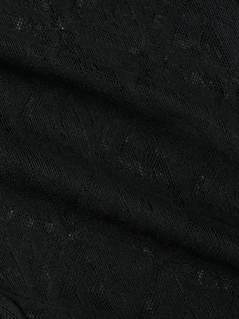 Black Mesh Monogram Tights