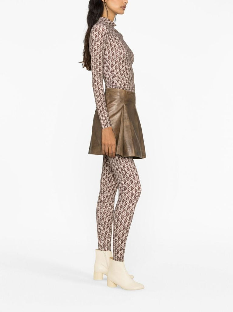 Brown Monogram-print Top