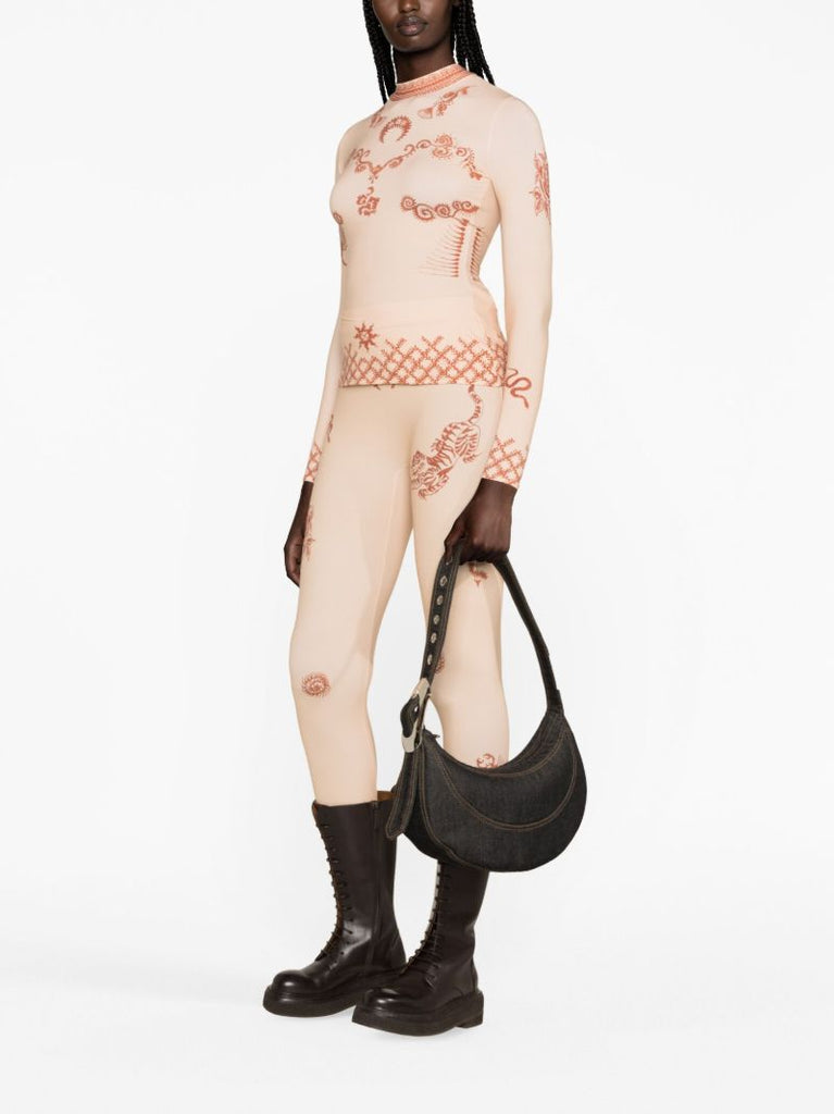 Neutral Henna-print Top