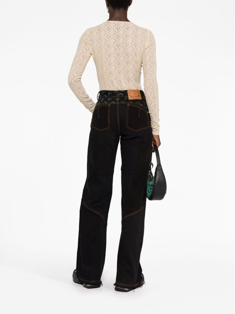 Neutral Monogram Mesh Top
