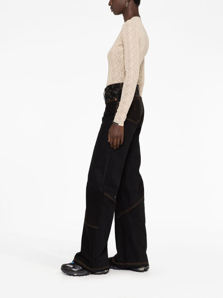 Neutral Monogram Mesh Top