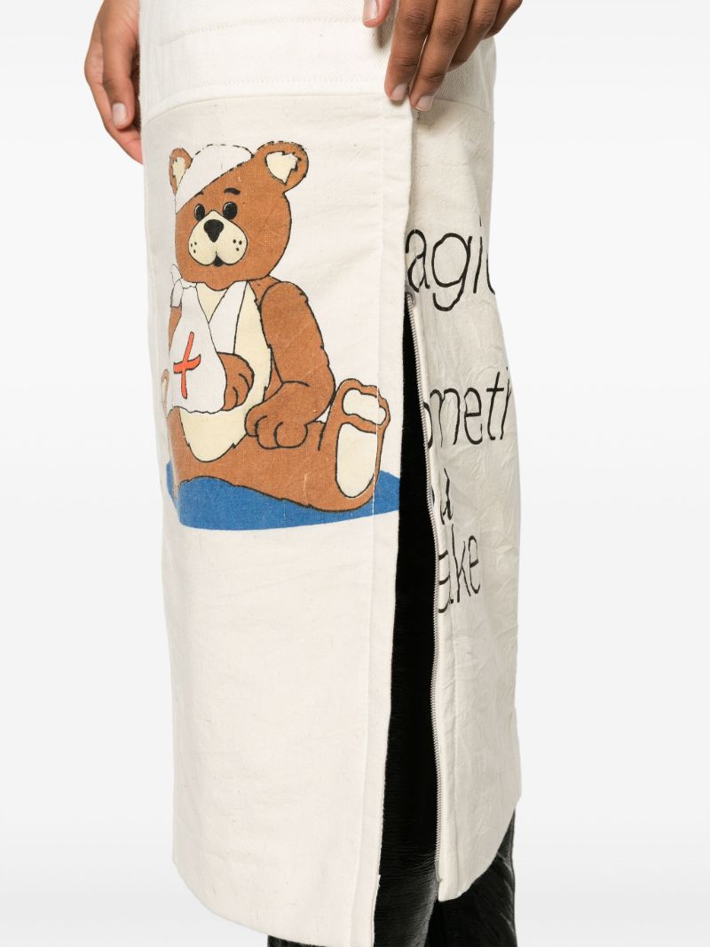 Neutral Regenerated Tote Bag Patchwork Pencil Skirt