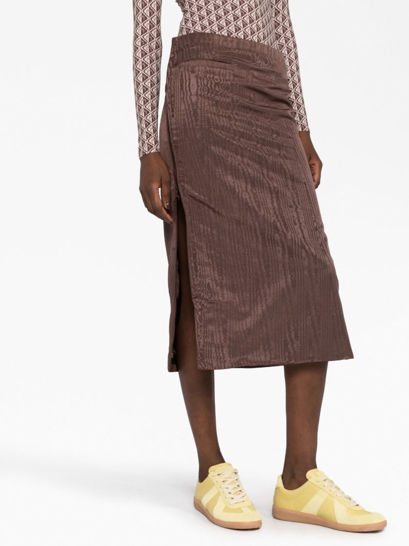 Brown Regenerated MoirÃ_x0083_Â© Pencil Skirt