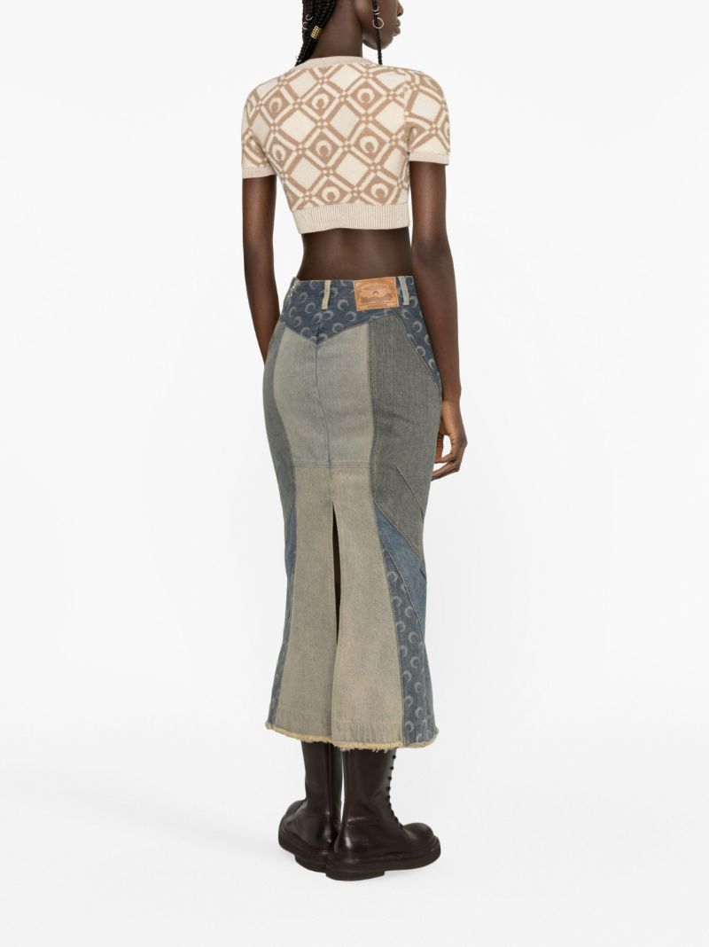 Blue Regenerated Denim Skirt