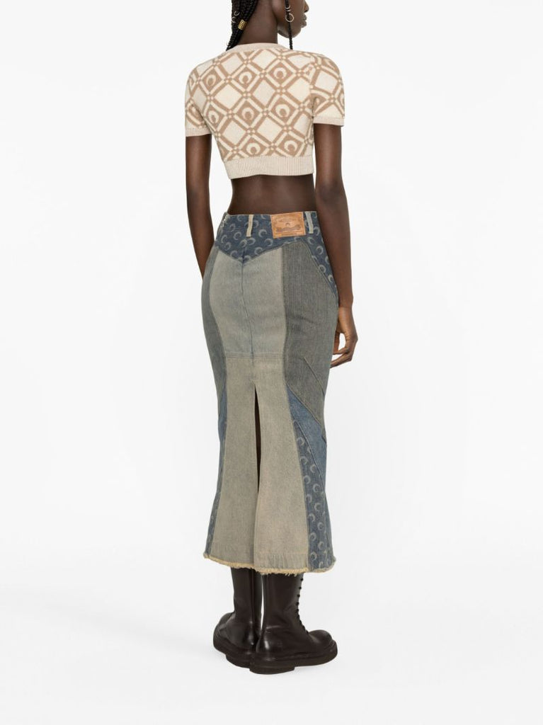 Blue Regenerated Denim Skirt