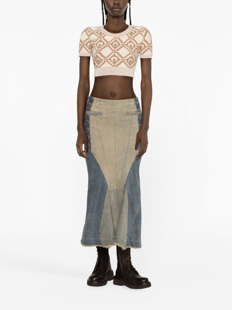 Blue Regenerated Denim Skirt