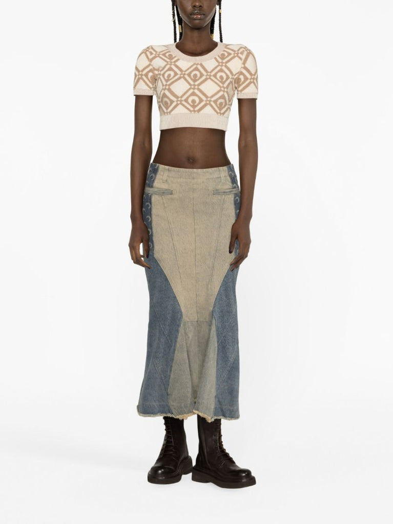 Blue Regenerated Denim Skirt