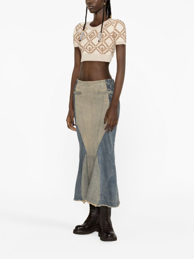 Blue Regenerated Denim Skirt