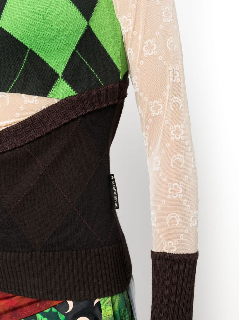 Brown Regenerated Lozenge Sweater