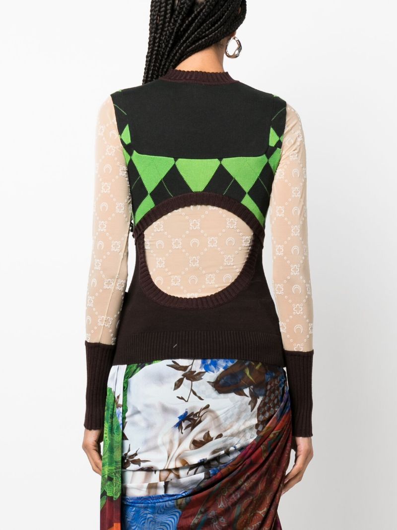 Brown Regenerated Lozenge Sweater